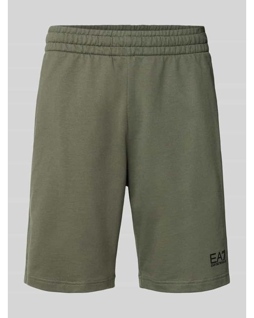 EA7 Shorts mit Label-Detail in Green für Herren