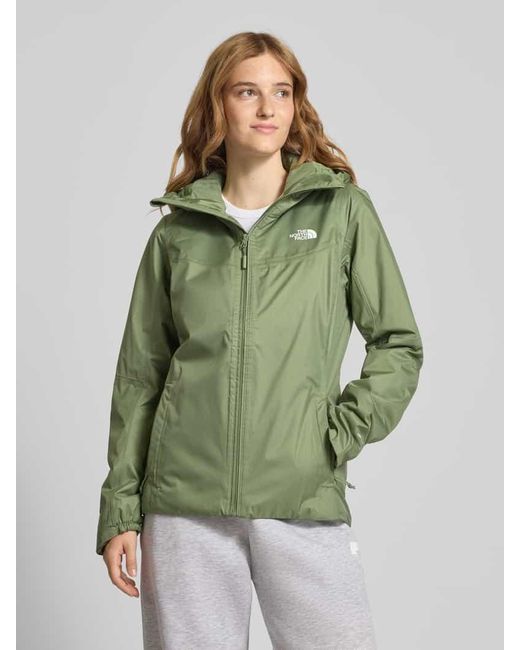 The North Face Green Funktionsjacke mit Label-Detail