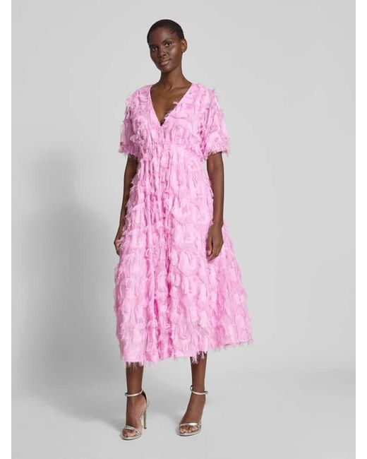 Y.A.S Pink Cocktailkleid mit Strukturmuster Modell 'PAZYLLA'