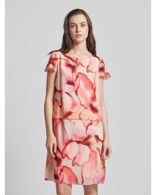 Betty Barclay Pink Knielanges Kleid im Batik-Look