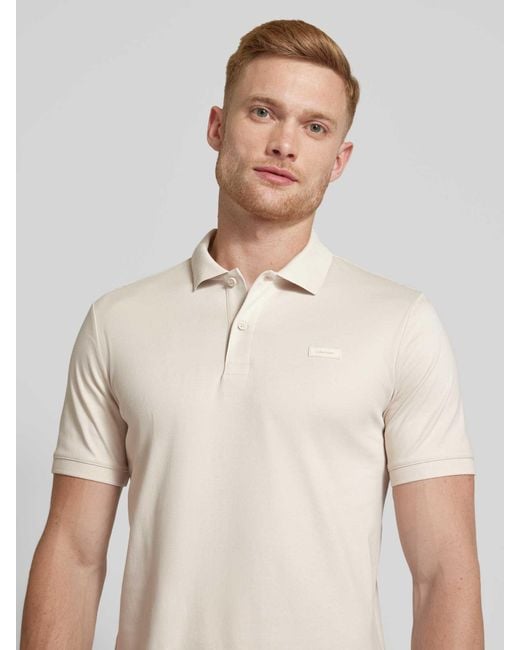 Calvin Klein Regular Fit Poloshirt Met Knoopsluiting in het Natural voor heren