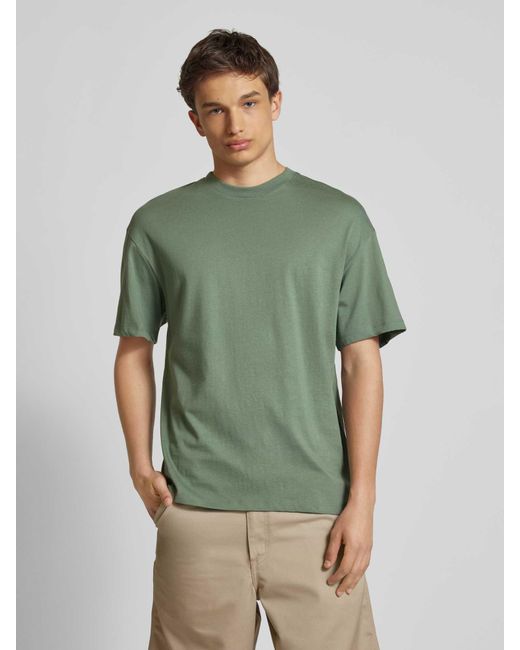 Jack & Jones T-Shirt mit geripptem Rundhalsausschnitt Modell 'BRADLEY' in Green für Herren