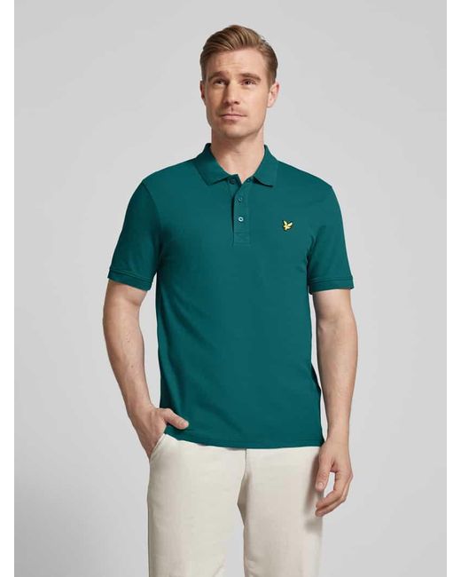Lyle & Scott Slim Fit Poloshirt mit Logo-Patch in Green für Herren