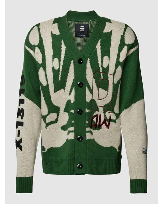 G-Star RAW Cardigan mit Label-Stitching Modell 'Holiday' in Green für Herren