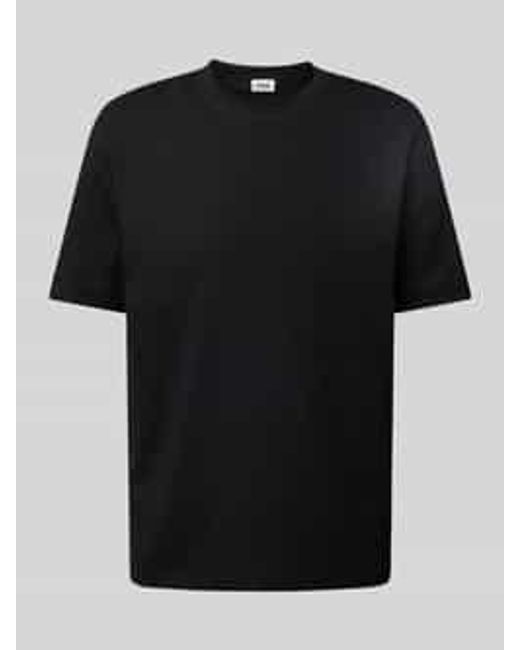 Drykorn T-shirt Met Geribde Ronde Hals in het Black voor heren