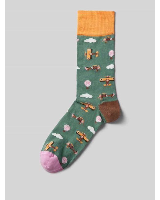 DillySocks Socken mit Motiv-Stitching in Green für Herren