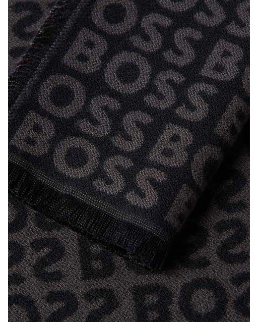 Boss Schal aus reiner Viskose Modell 'TADIC' in Black für Herren