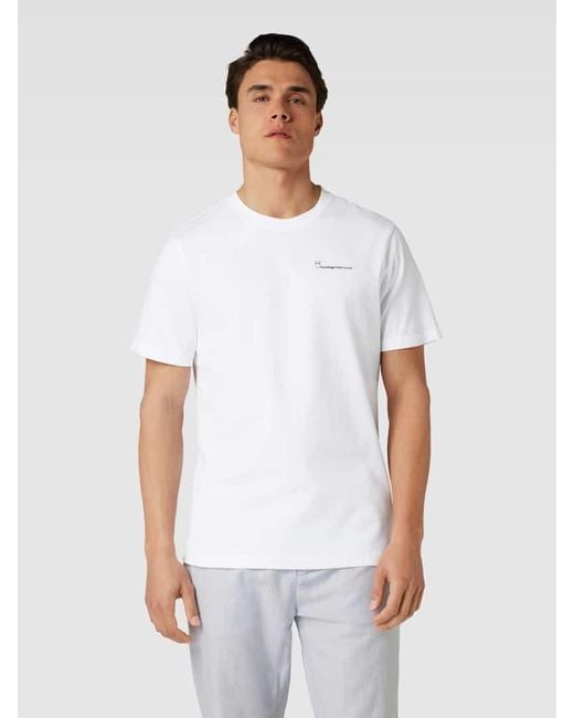 Knowledge Cotton T-Shirt mit Label-Print in White für Herren