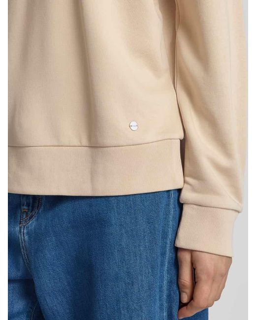 Brax Natural Sweatshirt mit Label-Details Modell 'Bona'