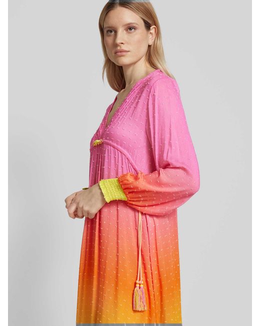 Sportalm Midi-jurk Met Structuurmotief in het Pink