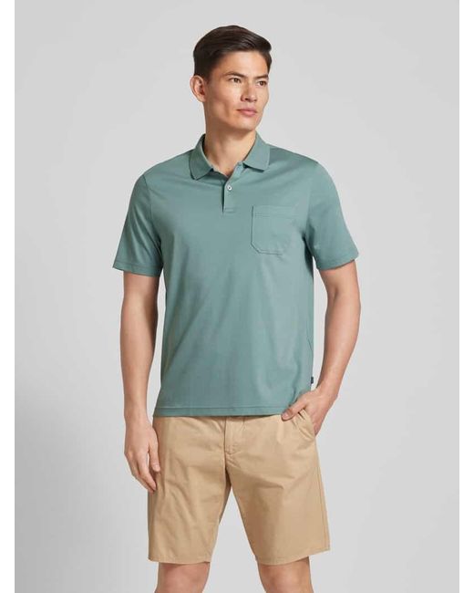 maerz muenchen Regular Fit Poloshirt mit Brusttasche in Green für Herren