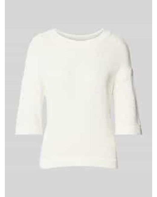 Kaffe Regular Fit Gebreide Pullover Met Ronde Hals in het White