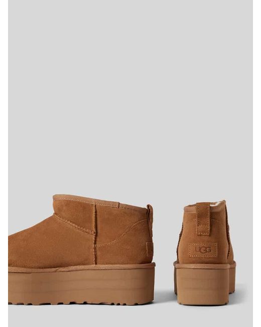 Ugg Boots Aus Leder Mit Plateausohle Modell 'Classic Ultra Mini' in Brown für Herren