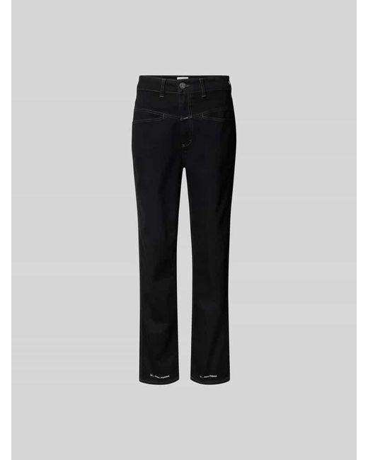 Closed Black Regular Fit Jeans mit Logo-Patch