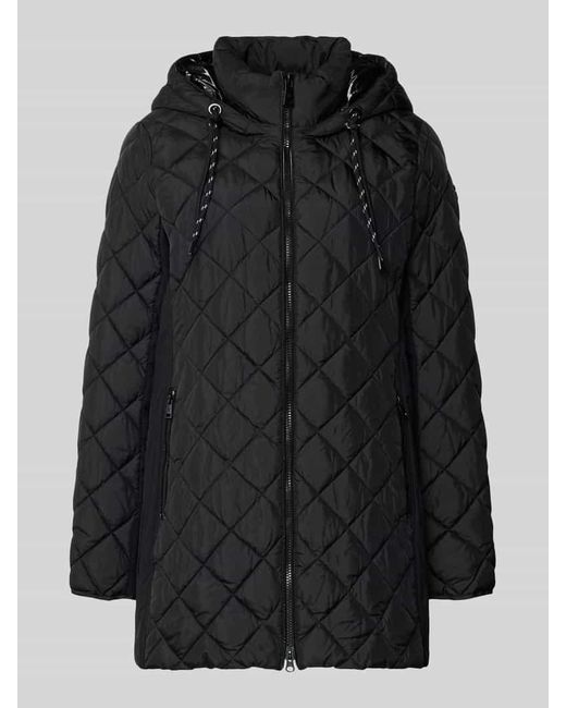 Fuchs & Schmitt Black Regular Fit Steppjacke mit gefüttertem Stehkragen