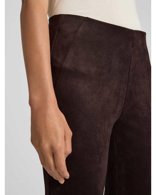 Christian Berg Women Brown Hose in Leder-Optik mit elastischem Bund