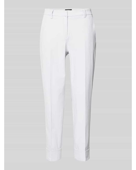 Cambio White Regular Fit Stoffhose mit Bügelfalten Modell 'KRYSTAL'