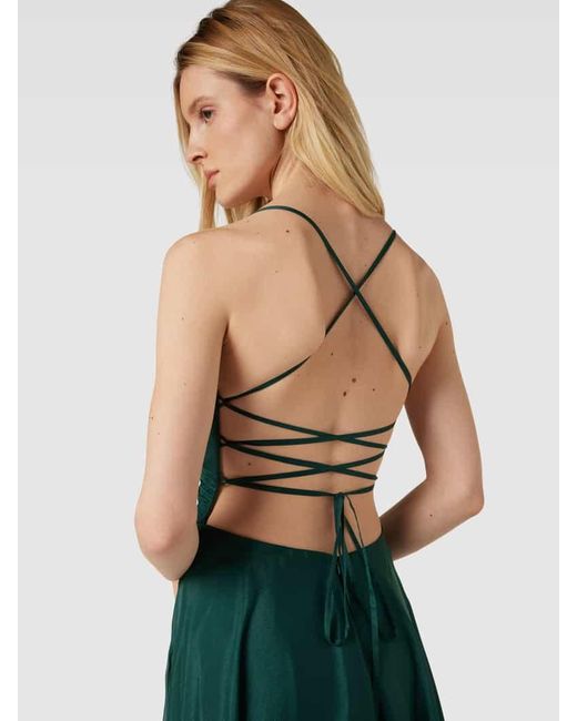 Luxuar Green Abendkleid mit Spaghettiträgern