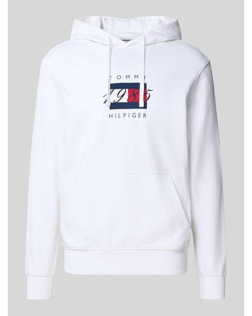 Tommy Hilfiger Regular Fit Hoodie Van Puur Katoen in het White voor heren