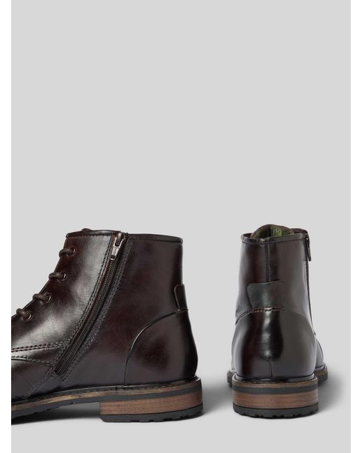 Bugatti Boots Van Leer Met Ritssluiting, Model 'Marcello I' in het Black voor heren