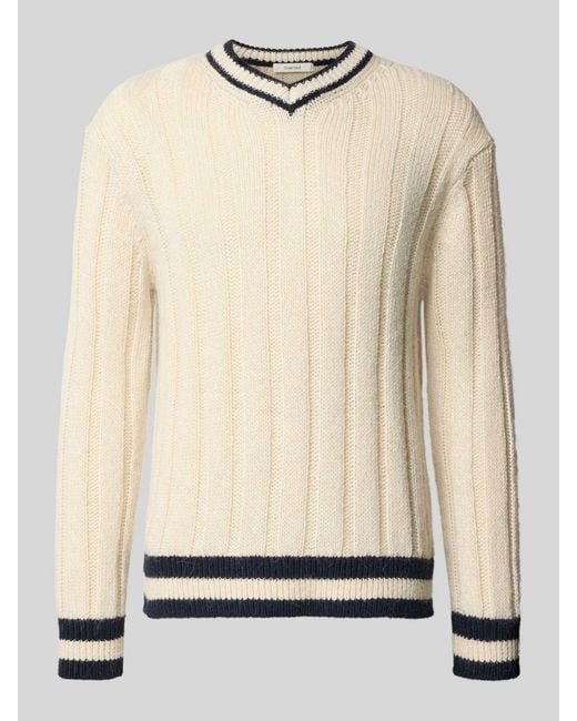 SELECTED Relaxed Fit Gebreide Pullover Met Wol, Model 'Roy' in het Natural voor heren