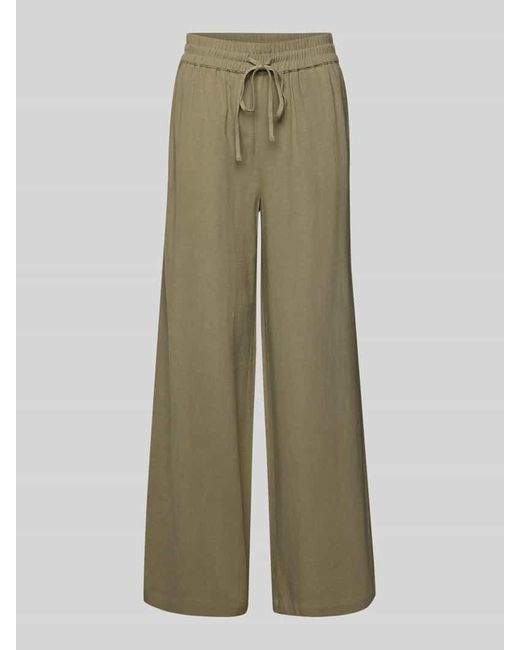 SELECTED Green High Waist Hose aus Viskose-Leinen-Mix Modell 'VIVA-GULIA'