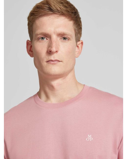 Marc O' Polo T-Shirt mit Label-Print in Pink für Herren