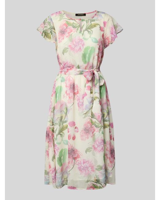 MORE&MORE Midi-jurk Met Strikceintuur in het Pink