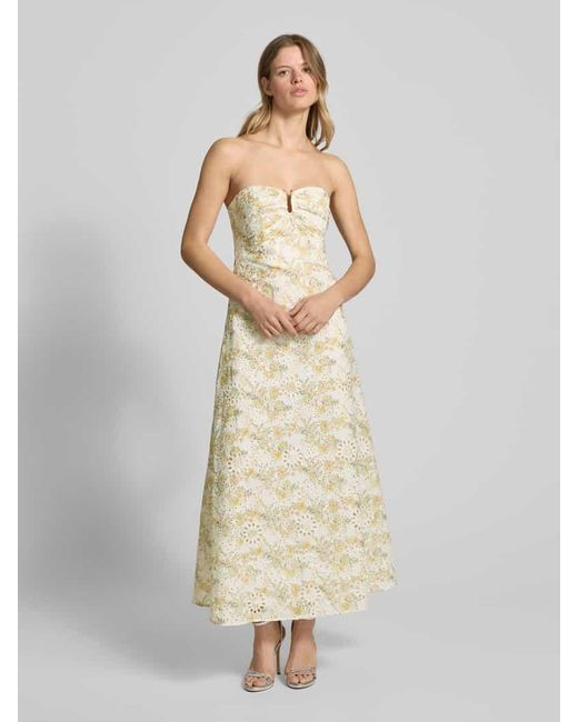 Bardot Natural Abendkleid mit gelegten Falten Modell 'LORA'