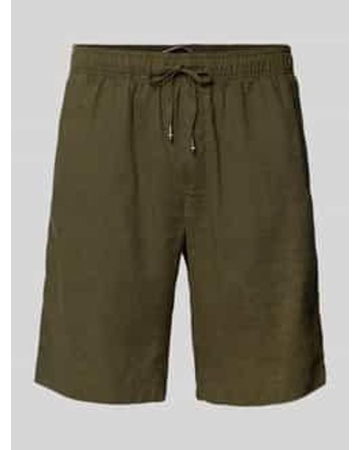 Tommy Hilfiger Korte Relaxed Fit Broek Van Linnenmix in het Green voor heren