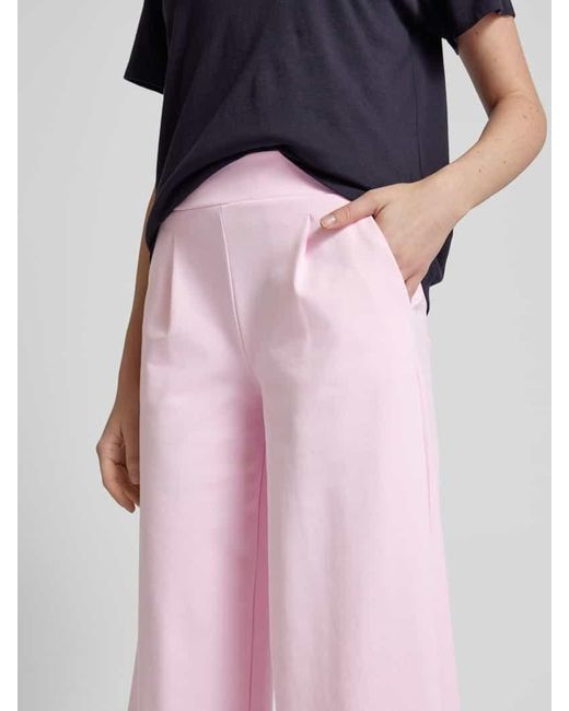Ichi Pink Wide Leg Stoffhose mit verkürztem Schnitt Modell 'Kate Sus'