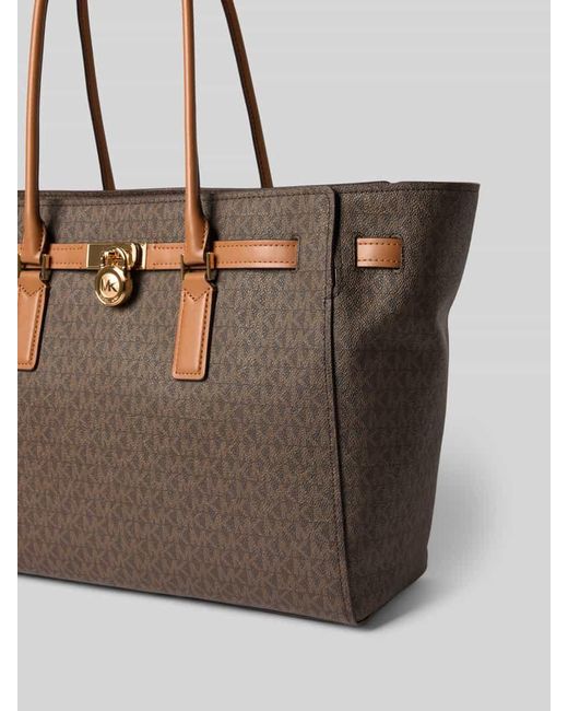 MICHAEL Michael Kors White Tote Bag mit Label-Anhänger Modell 'HAMILTON'
