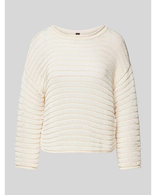 Stefanel Gebreide Pullover Met Ronde Hals in het Natural