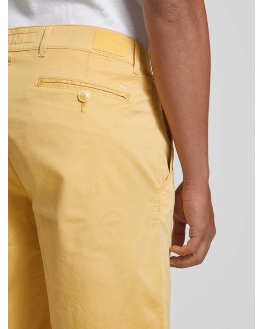 Brax Regular Fit Chino-Shorts mit Gesäßtaschen Modell 'BOZEN' in Yellow für Herren