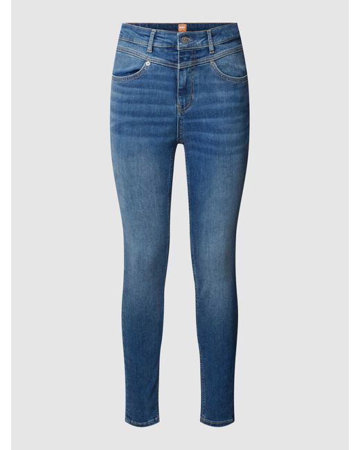 Boss Skinny Fit Jeans Met Labelpatch in het Blue