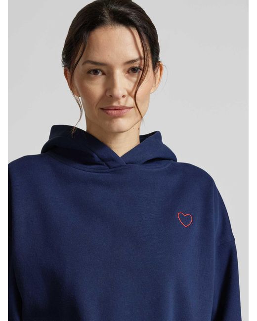 Opus Hoodie Met Stitching Model 'Galentine' in het Blue