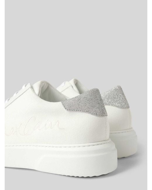 Marc Cain Bags & Shoes Leren Sneakers Met Labelstitching in het White