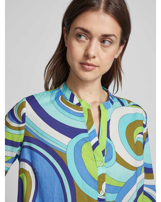 Emily Van Den Bergh Knielange Jurk Met All-over Print in het Blue
