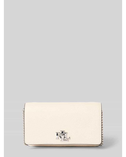 Ralph Lauren Natural Umhängetasche aus Rindsleder mit Label-Applikation