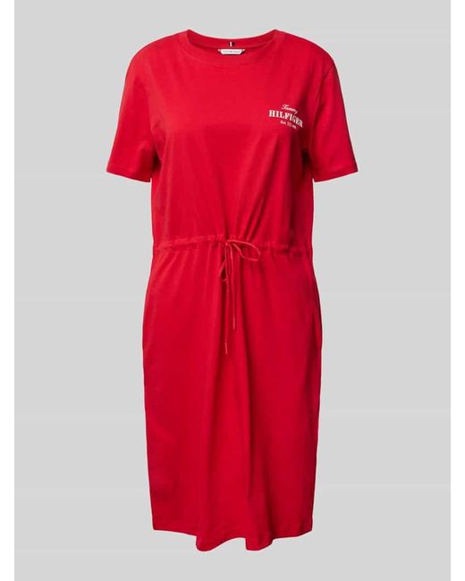 Tommy Hilfiger Red Oversized Freizeitkleid Aus Reiner Baumwolle