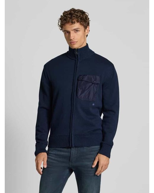 Napapijri Strickjacke mit Stehkragen Modell 'BERTI' in Blue für Herren