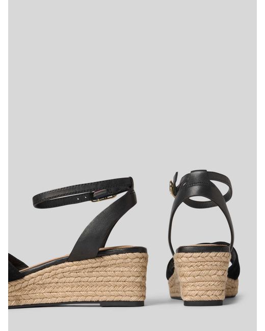Tommy Hilfiger Espadrilles Met Sleehak in het Black