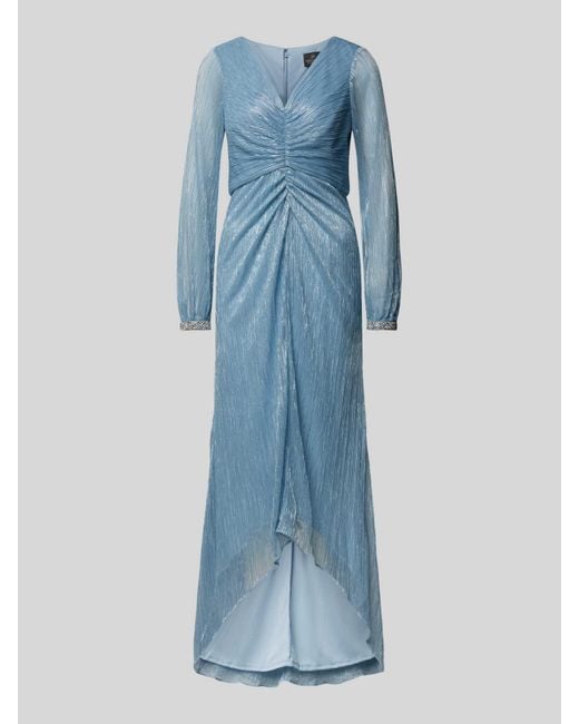Adrianna Papell Maxi-jurk Met V-hals En Plooien in het Blue
