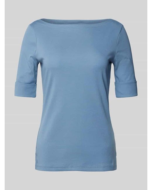 Lauren by Ralph Lauren Blue T-Shirt mit U-Boot-Ausschnitt Modell 'JUDY'