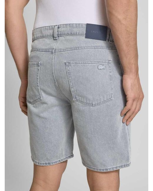 Lacoste Straight Fit Jeansbermudas im 5-Pocket-Design in Gray für Herren