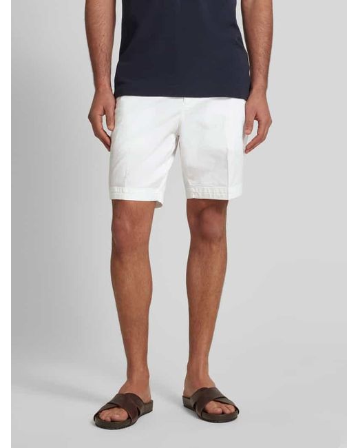 Boss Slim Fit Shorts mit Gürtelschlaufen Modell 'Slice' in White für Herren