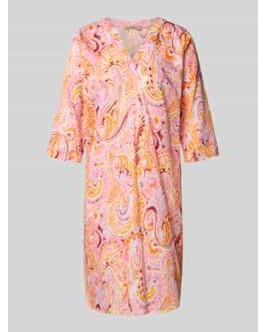 Smith & Soul Knielange Jurk Met V-hals in het Pink