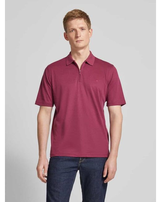 Christian Berg Men Regular Fit Poloshirt mit Logo-Stitching in Red für Herren
