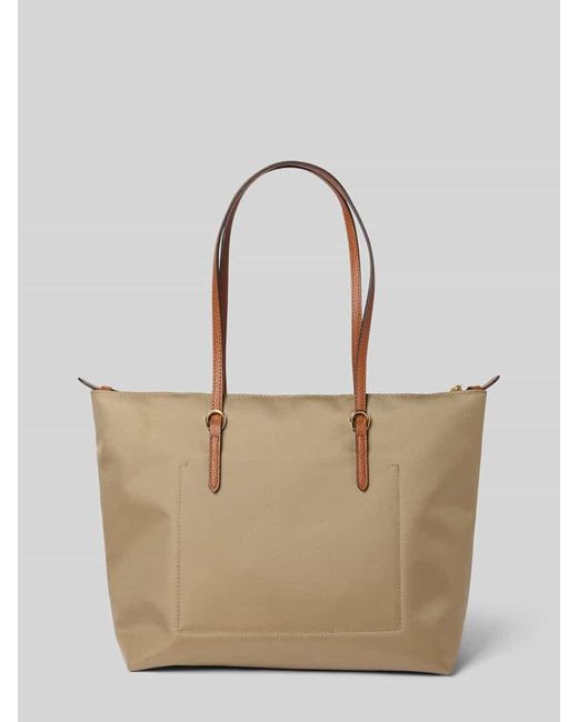 Ralph Lauren Natural Tote Bag mit Label-Applikation Modell 'KEATON'