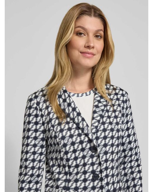 Marc Cain Slim Fit Blazer Met Reverskraag in het Blue